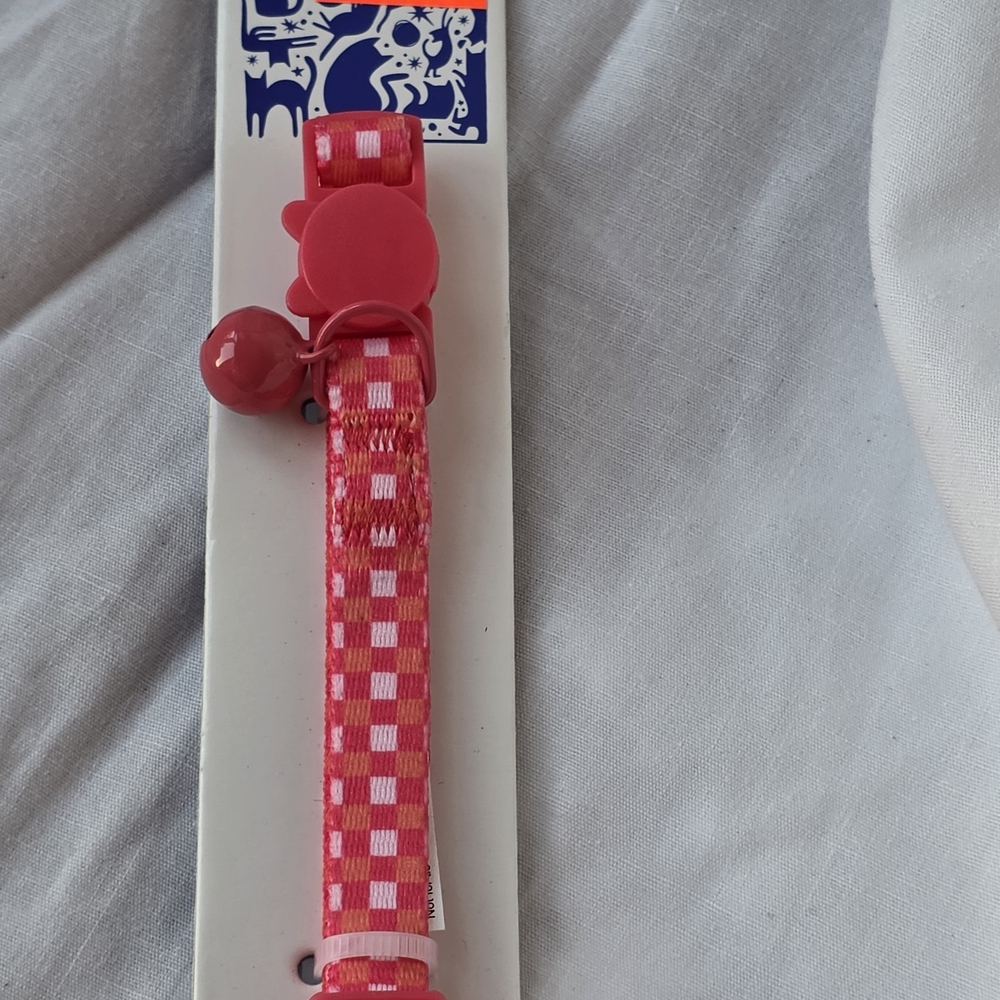 Red Checkered Dog Collar with Bell